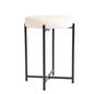 OHS Boucle Round Stool Upholstered Makeup Vanity Padded Seat Sturdy Table Chair