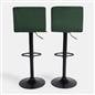 Adjustable Bar Stools x 2 Velvet Swivel Pub Seat Kitchen Breakfast Counter Chair