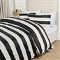 OHS Stripe Bedding Set Microfibre Reversible Duvet Cover with Pillowcase