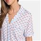 OHS Hearts Short Pyjama Set Womens Jersey Button Through Nightwear Loungewear