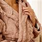 OHS Cable Knit Dressing Gown Flannel Fleece Winter Loungewear Hooded Bathrobe
