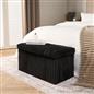 OHS Storage Box Lid Ottoman Folding Ribbed Fleece Footstool Tub Seat