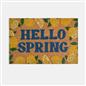 OHS Lemon Print Doormat Hello Spring Slogan Non Slip Indoor Outdoor Coir Rug