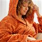 OHS Ribbed Fleece Dressing Gown Luxury Warm Supersoft Loungewear Ladies Robe