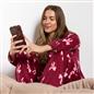 OHS Bows Pyjama Set Womens Button Through Baby Fleece Loungewear Nightwear