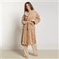 OHS Tufted Dressing Gown Soft Fleece Robe Thermal Bathrobe Hooded Loungewear