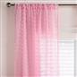 OHS Pompom Tufted Voile Net Curtains Pair 2 Window Panels Slot Top Set 55