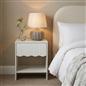 OHS Scallop Bedside Ribbed Wood Nightstand 1 Drawer Storage Unit End Table