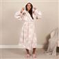 Heart Dressing Gown Soft Teddy Marl Fleece Hooded Ladies Long Warm Robe Womens