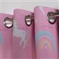 Kids Eyelet Curtains Blackout Unicorn Rainbow Pair of Ring Top Ready Made Panels
