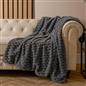 OHS Waffle Throw Bed Blanket Faux Fur Supersoft Warm Fleece Cosy Plush
