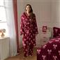 OHS Bows Dressing Gown Flannel Winter Sherpa Lined Loungewear Hooded Bathrobe
