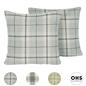 OHS Woven Check Cushion Covers 2 Pack Cases Luxury Home Decor