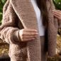 OHS Waterfall Short Cardigan Teddy Fleece Open Front Wrap Loungewear Outwear