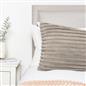 OHS Ribbed Bolster Pillow Faux Fur Long Luxury Soft Maternity Support Cushion
