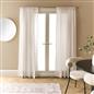 OHS Linen Look Voile Net Curtains 2 Panels Rod Slot Top Pair Home Set 55x87