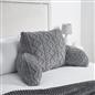 OHS Cable Knit Bolster Cuddle Cushion Fleece Back Support Filled Reading Pillow