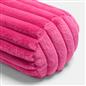 OHS Ribbed Round Bolster Pillow Faux Fur Filled Cushion Soft Neck Roll