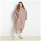 OHS Bows Print Drying Changing Robe Sherpa Lined Water Resistant Oversized Coat