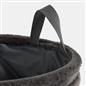 OHS Ribbed Storage Basket with Handles Faux Fur Compact Bucket Organiser