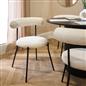 OHS Boucle Dining Chair with Metal Legs Modern Upholstered Kitchen Chair