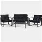 OHS Miami Table Chair Set 4PC Garden Patio Furniture Outdoor Metal Frame