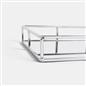 OHS Mirrored Serving Tray with Metal Frame Tealight Holder Vanity Display Plate