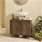 OHS Under Sink Bathroom Cabinet Ribbed Engineered Wood Storage Organiser