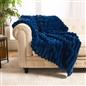 OHS Jumbo Ribbed Throw Faux Fur Fleece Fluffy Blanket Winter Thermal Bedspread