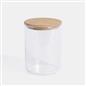 Clear Storage Tub with Lid Pasta Dry Food Container Fresh Durable Plastic Bamboo