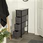 Narrow 4 Drawer Storage Cabinet Bedside Table Unit Clothes Home Fabric Organiser