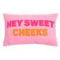 OHS Slogan Scatter Pillow Hey Sweet Cheeks Boucle Filled Cushion Back Support