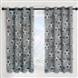 Football Blackout Eyelet Curtain Panels Pair of Kids Ring Top Thermal Ready Made