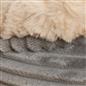 Dog Bed Washable Plush Soft Faux Fur Fleece Ribbed Pet Basket Cushion Warm Cosy