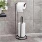 OHS Metal Toilet Roll Holder Freestanding Bathroom Storage Organiser