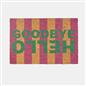 OHS Striped Doormat Hello Goodbye Slogan Non Slip Indoor Outdoor Coir Door Rug