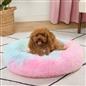 OHS Pet Bed Calming Fluffy Plush Fleece Dog Anti Anxiety Round Donut Washable