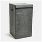 OHS Laundry Basket Faux Linen Folding Hamper Bag Clothes Bin Storage with Lid