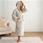OHS Ribbed Fleece Dressing Gown Luxury Warm Supersoft Loungewear Ladies Robe