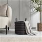 OHS Ribbed Storage Basket with Handles Faux Fur Compact Bucket Organiser
