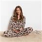OHS Animal Print Pyjama Set Jersey Button Through Nightwear Loungewear