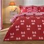 OHS Cherry Bow Bedding Set Microfibre Reversible Duvet Cover with Pillowcase