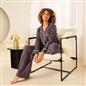 OHS Piped Edge Pyjama Set Button Through Fleece Womens Loungewear Nightwear Pjs