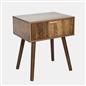 OHS Ribbed Bedside Nightstand 1 Drawer Storage Unit Wooden End Table