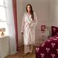 OHS Bows Dressing Gown Flannel Winter Sherpa Lined Loungewear Hooded Bathrobe
