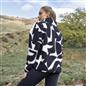 OHS Half Zip Hoodie Geometric Print Teddy Fleece Jumper Pullover Sweatshirt