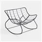 OHS Rocking Chair Ribbed or Smooth Faux Fur Upholstered Metal Frame Cushioned