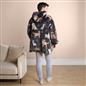 OHS Pet Print Loungewear Set Hoodie Blanket Sherpa Lined Fleece Winter Nightwear