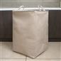 Laundry Basket Bag Foldable Drawstring Clothes Bin Organiser Faux Linen Handles