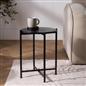 OHS Round Side Table Coffee End Tables with Metal Frame Decorative Nightstand